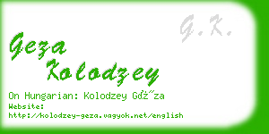 geza kolodzey business card